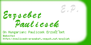 erzsebet paulicsek business card